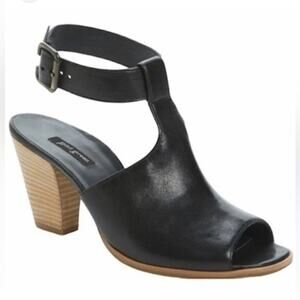 PAUL GREEN Madonna Sandal Bootie Ankle Strap Peep Toe Black Leather 4 UK 6.5 US